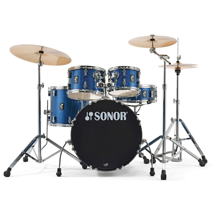 Sonor AQX Studio 5-piece Complete Drum Set - Blue Ocean Sparkle