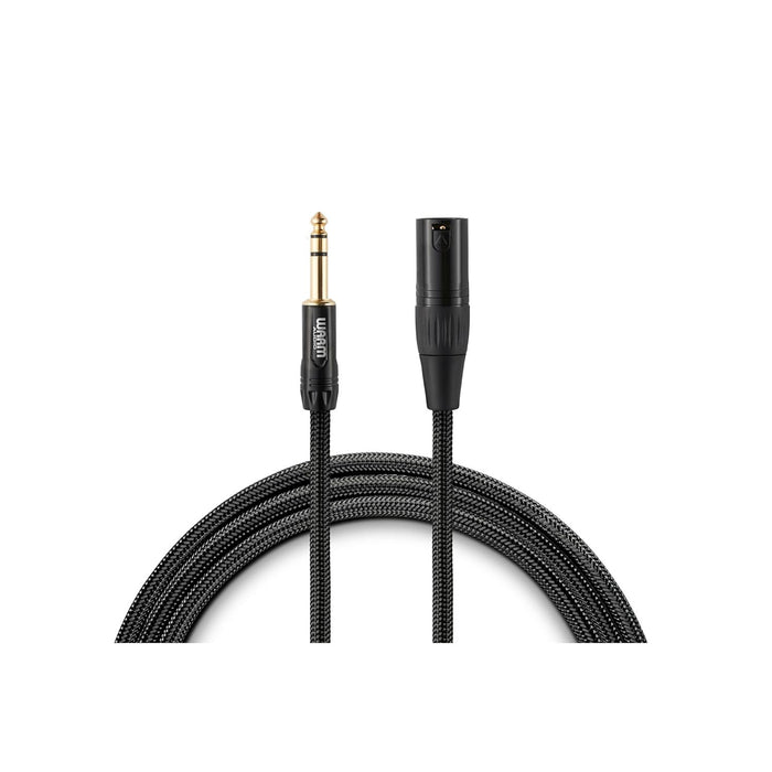 Warm Audio Premier Series XLR Male to TRS Male Cable, 6 Foot, Black/Gold