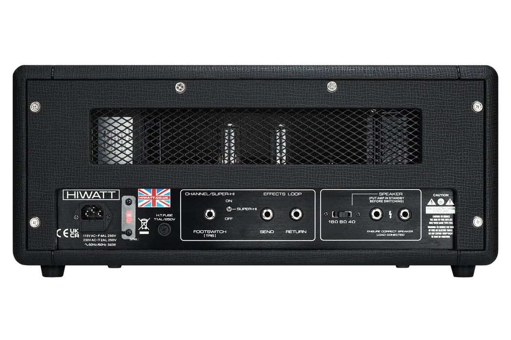 Hiwatt Super-HI 50 Head 2-Channel Electric Guitar Amplifier, 50 Watts, Black