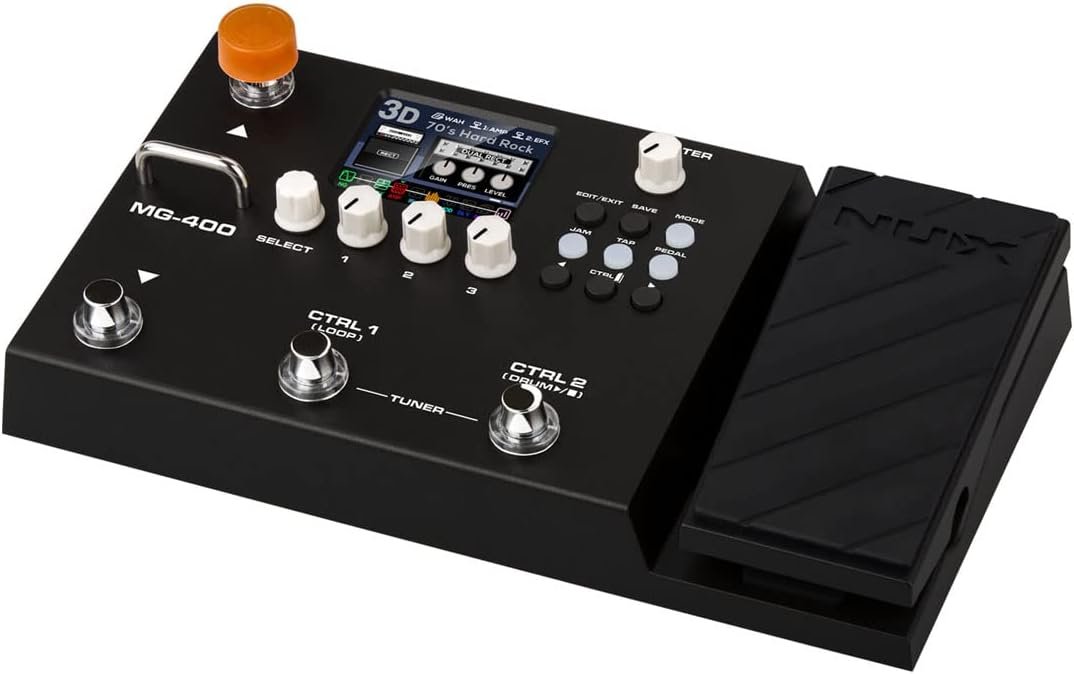 NUX Multi Effects Pedal, Amp Modeling, 512 samples IR, 10 Independent Moveable Signal Blocks (MG-400)