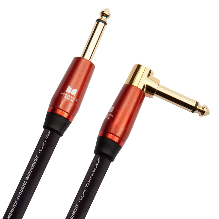 Monster Prolink Acoustic Instrument Cable. 21 ft Guitar Cable. Right Angle to Straight Monster Cable w/ Superior Delivery Speed. Rich & Clean Sound Monster Cord. Monster Instrument Cable