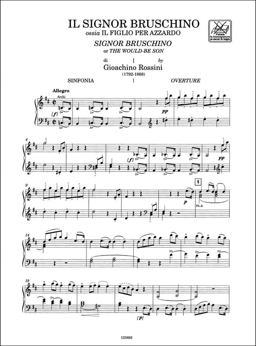 Il Signor Bruschino: Rossini (Gazzaniga) - Critical Edition - It/En