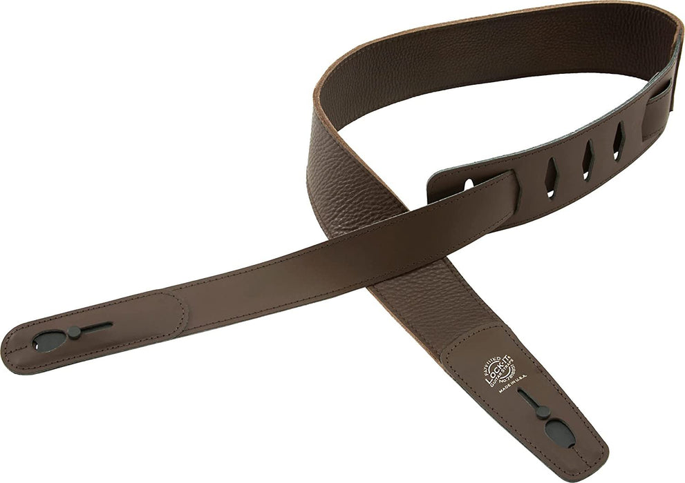 Lock-it Guitar Strap Brown Soft Leather Patented Locking Technology