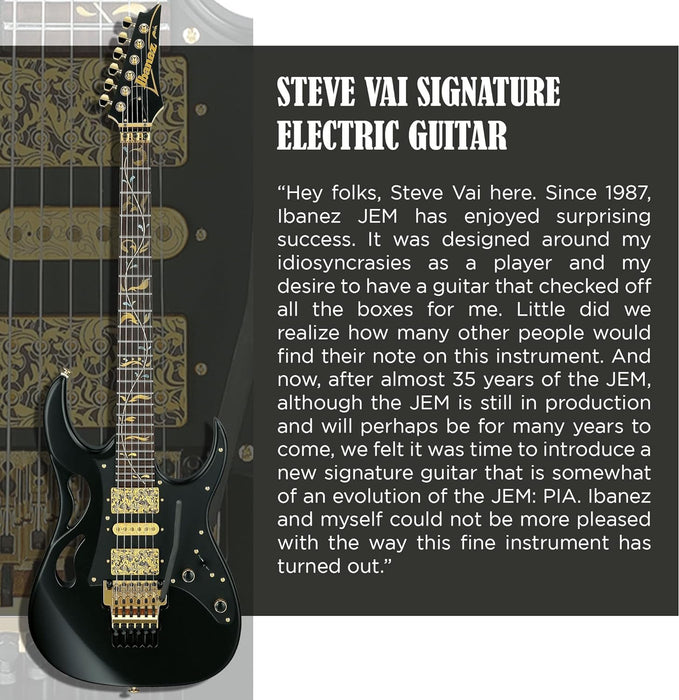 Ibanez Steve Vai Signature Electric Guitar - Onyx Black (PIA3761)