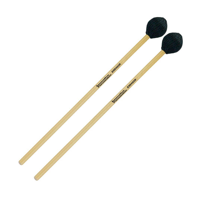 Innovative Percussion ENS460R Ensemble Series Soft Glockenspiel Mallets - Dark Green Cord - On Rattan