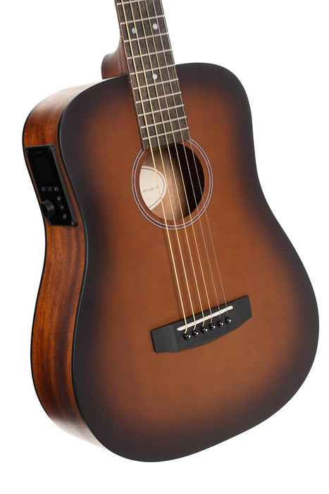 Cort EARTHGO-OPBB Earth Go HyVibe H2 Acoustic Electric Guitar Open Pore Brown Burst w/Bag