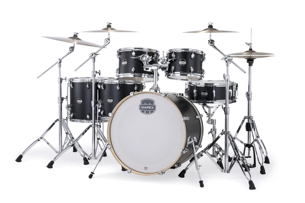 Mapex Mars Maple 6-Piece Studioease Shell Pack w/ 22" Bass Drum - Matte Black (MM628SFUKD)