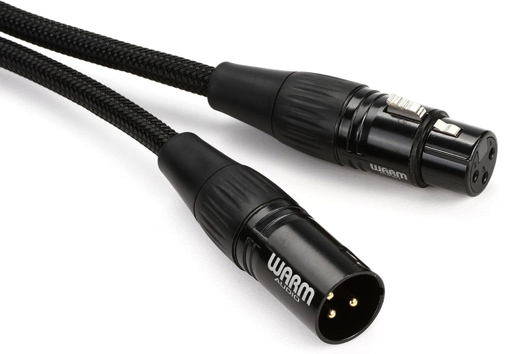 Warm Audio Premier Series XLR Female to XLR Male Microphone Cable - 15 Feet, Black/Gold