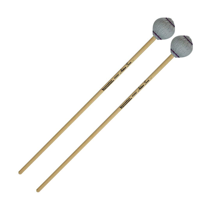 Innovative Percussion IP5002 Artisan Series Medium-Soft Light Gray Yarn Head Marimba Mallets W/Cedar Handles, Pair