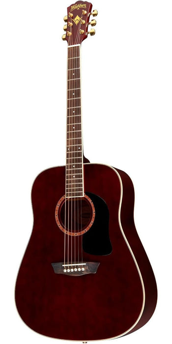 Washburn WD100DL Apprentice Dreadnought Acoustic Guitar Transparent Wine Red