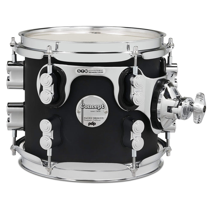 PDP Concept Maple 7x8 Suspended Tom Satin Black Finish Ply with Chrome Hardware