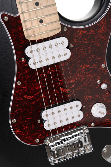 Cort G100 HH G Series Double Cutaway Electric Guitar, Open Pore Black