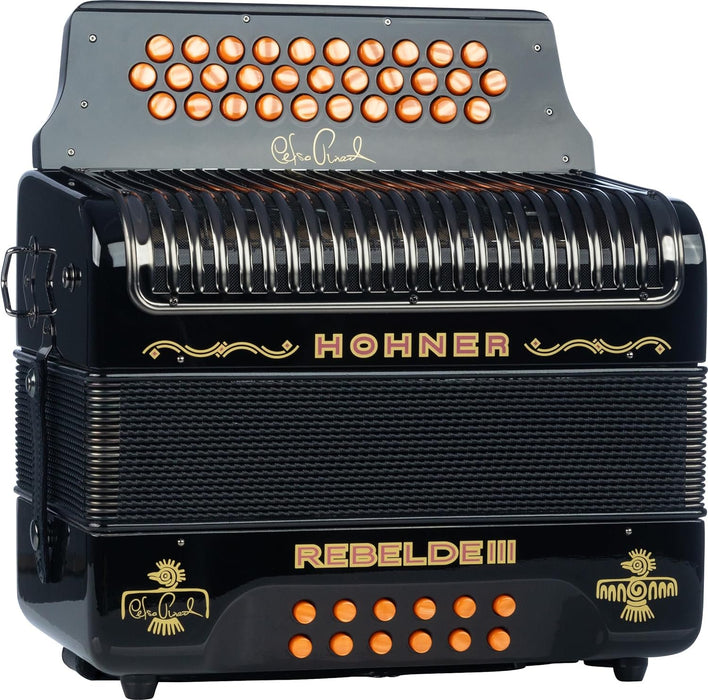 Hohner Limited Edition Corona Rebelde III GCF Accordion - Black (REBIII)