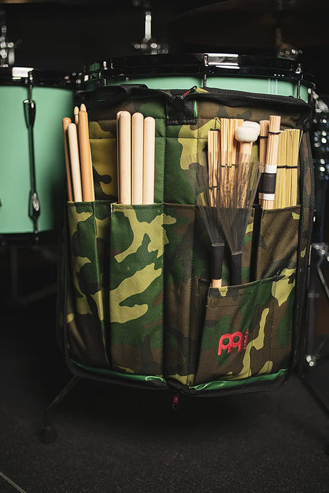 Meinl Percussion Drum Stick Bag with Extra Outside Pocket and Floor Tom Hooks – for Mallets, Brushes and Other Common Accessories As Well, Camouflage, Standard (MSB-1-C1)