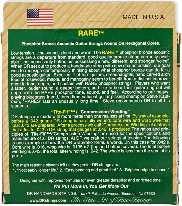 DR Strings Rare Phosphor Bronze 12 String Acoustic Strings - Lite (RPL-10/12)