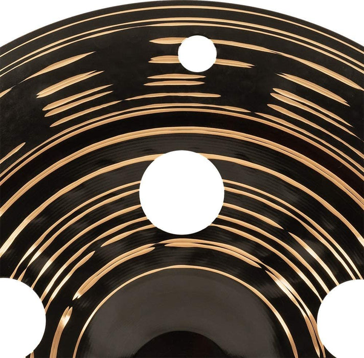 Meinl Cymbals Classics Custom Dark 16" Trash Stack Pair with Holes — Made in Germany — for Rock, Metal and Fusion, 2-Year Warranty (CC-16DASTK)