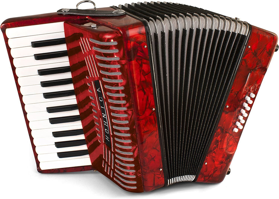 Hohner Accordions 1303-RED 12 Bass Entry Level Piano Accordion, Red