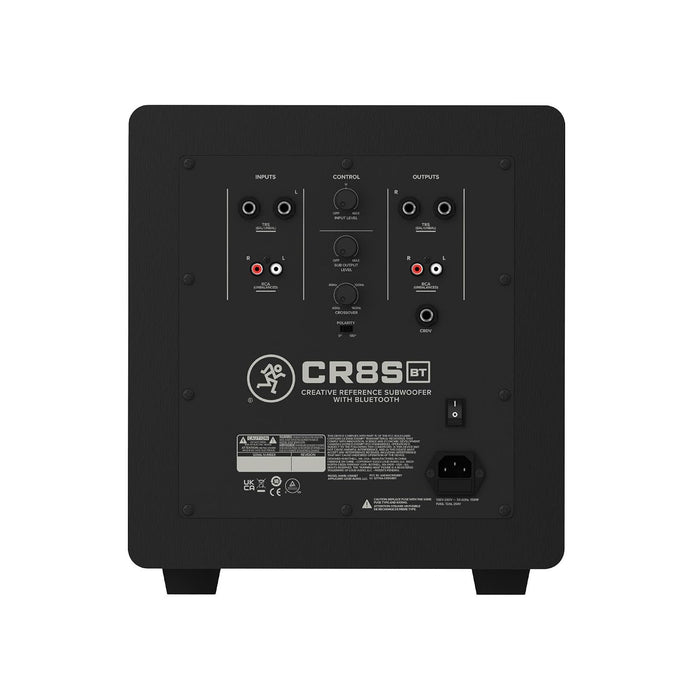 Mackie CR8SBT 8” Powered Subwoofer with Desktop Remote, Bluetooth, TRS, RCA, Crossover and Polarity Controls, Compatible with CR Series Powered Studio Monitors