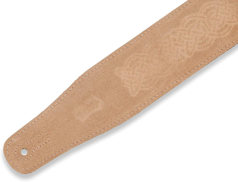 Levy's Leathers 2.5" Suede Leather Guitar Strap Celtic Knot Emboss Design; Brown (MS26CK-BRN)