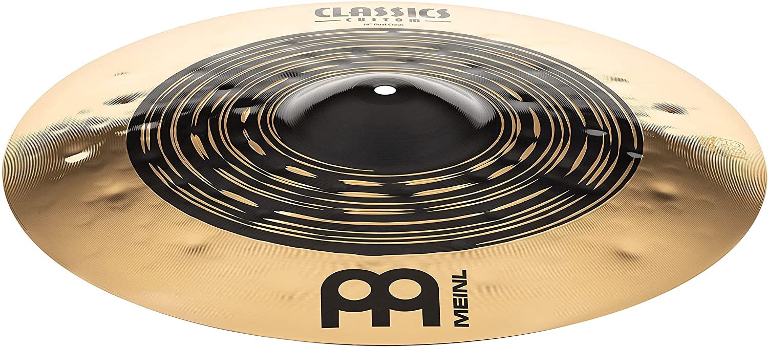 Meinl Cymbals Classics Custom Dual 18" Crash Cymbal, Dark and Brilliant Finish — Made in Germany — for Rock, Metal and Fusion, 2-Year Warranty, (CC18DUC)