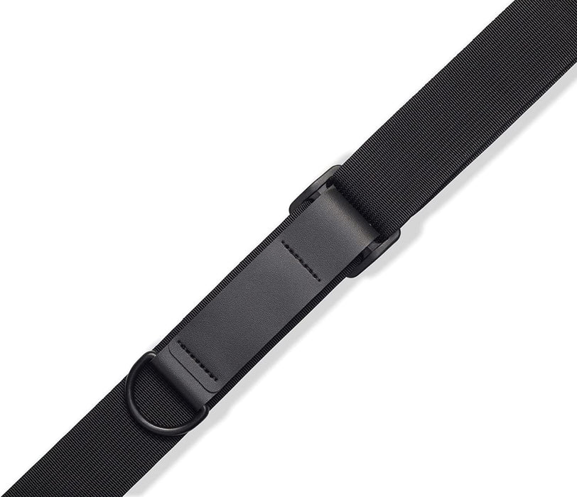 Levy's Leathers Right Height Guitar Strap with RipChord Quick Adjustment Technology; 3" Wide Ergonomic Padded Leather - Black (MRHSS-BLK)