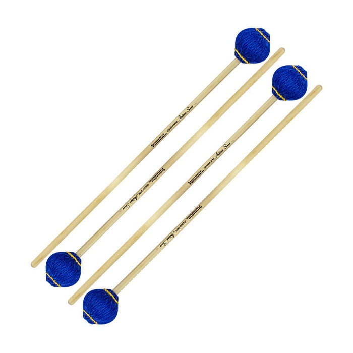 Innovative Percussion IP5000-MTR Artisan Series Multi-Tone Royal Blue Yarn Head Marimba Mallets W/Rattan Handles, Pair