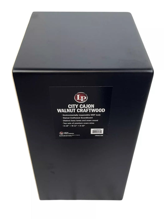 Latin Percussion City Exotic Cajon Walnut 19”x11”x10” (LP1428NYSW) - open box